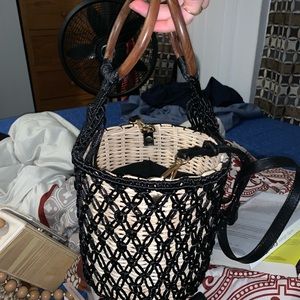 Woven mango handbag with tags brand new